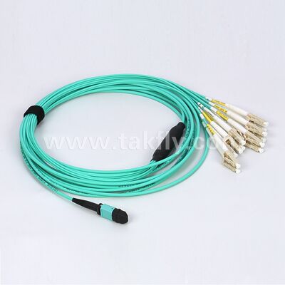 12F MPO MTP a LC OM3 cable de escape para agregación de servidores y switches de alta densidad
