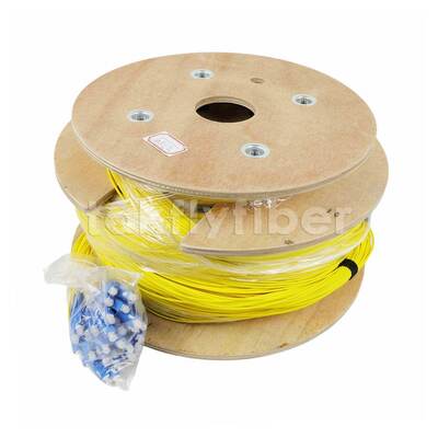 Cable de desconexión preterminado G657A OS2 de 48 núcleos con coleta de ventilador de longitud personalizada para centros de datos FTTH