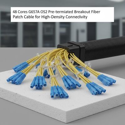 48 núcleos G657A OS2 Cable de parche de fibra de ruptura preterminado para conectividad de alta densidad