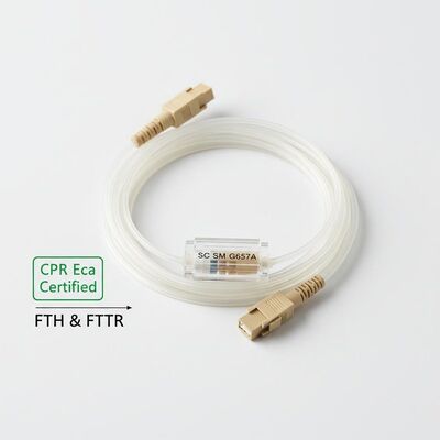 CPR Eca certificó el patchcord invisible de la fibra óptica del SC SM G657A 2.0*3.0m m para FTTH y FTTR