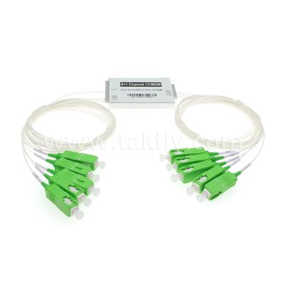 CCWDM 8 + 1 canal compacto de longitud de onda gruesa división multiplexador G657A1 Fibra óptica para el centro de datos FTTX