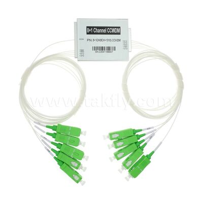 CCWDM 8 + 1 canal compacto de longitud de onda gruesa división multiplexador G657A1 Fibra óptica para el centro de datos FTTX