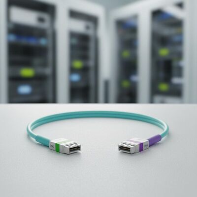 MT-2 Mini MT Patchcord con baja pérdida de inserción y tolerancia de longitud de precisión para módulos QSFP