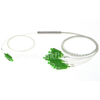 PLC Splitter 1 * N tubo de acero SC APC/UPC 0.9mm Fibra óptica para el centro de datos Telecom FTTX
