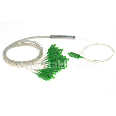 PLC Splitter 1 * N tubo de acero SC APC/UPC 0.9mm Fibra óptica para el centro de datos Telecom FTTX