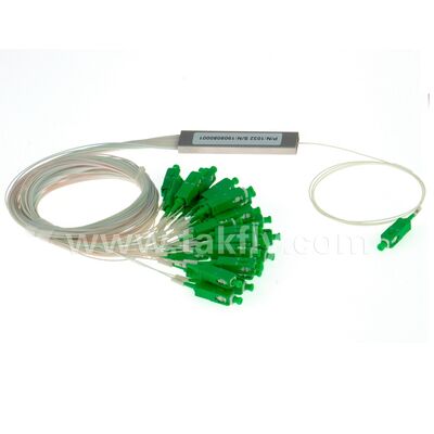 PLC Splitter 1 * N tubo de acero SC APC/UPC 0.9mm Fibra óptica para el centro de datos Telecom FTTX