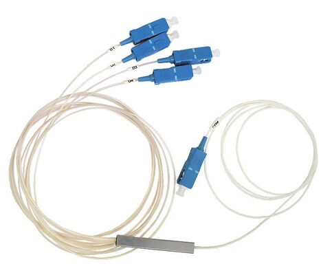 PLC Splitter 1 * N tubo de acero SC APC/UPC 0.9mm Fibra óptica para el centro de datos Telecom FTTX