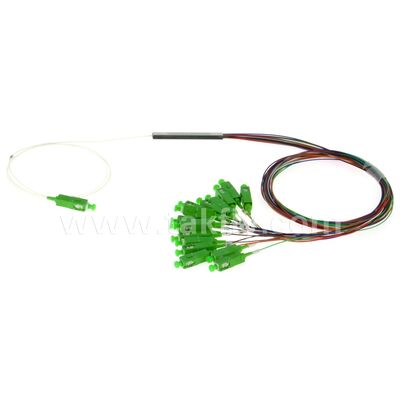PLC Splitter 0.9mm tomas de color Mini tubo de acero SC APC/UPC Fibra óptica para el centro de datos Telecom FTTX