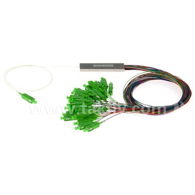 PLC Splitter 0.9mm tomas de color Mini tubo de acero SC APC/UPC Fibra óptica para el centro de datos Telecom FTTX