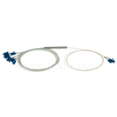 Fiber Optic PLC Splitter 2*N Steel Tube SC APC/UPC 0.9mm for Data Center Telecom FTTX