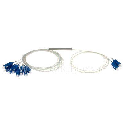 PLC Splitter 2*N Tubos de acero SC APC/UPC 0.9mm Fibra óptica para el centro de datos Telecom FTTX