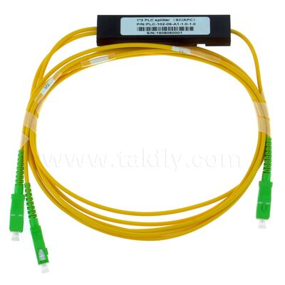PLC Splitter ABS caja 1xN SC APC/UPC Fibra óptica para el centro de datos de telecomunicaciones Fttx