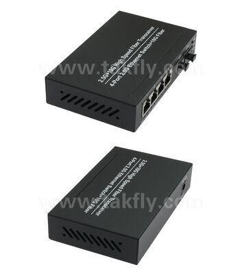 Switch Ethernet de Fibra de 2 Puertos 2.5G y Cobre de 4 Puertos con Uplink de 10G y Carcasa Metálica sin Ventilador para Expansión de Red de Alta Velocidad