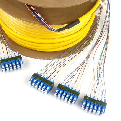 Cables de parche de fibra óptica 36Cores SC-SC Pre-terminado Breakout Patchcord para el centro de datos de telecomunicaciones