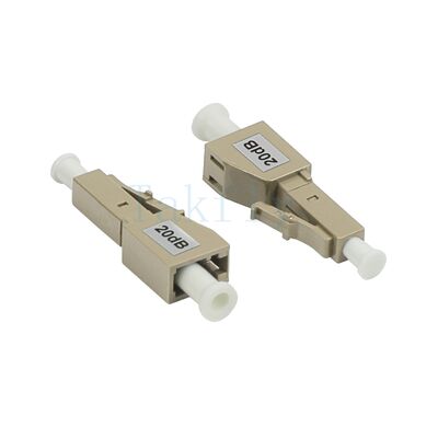 LC Atenuador de fibra óptica de macho a hembra Tipo fijo en línea para modo único / multimodo