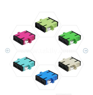 Adaptador de fibra óptica SC dúplex, baja pérdida de inserción para conexión de cable a cable y cable a equipo