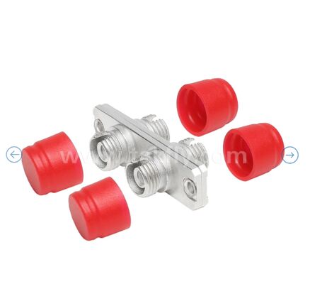 Adaptador FC de metal Tipo rectángulo, acoplador FC de baja pérdida para cableado de fibra óptica