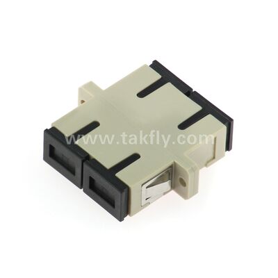 Adaptador de fibra óptica SC: funda de circonio, sin bridas o con bridas dúplex, para funcionamiento SM/MM, -40~85 ℃