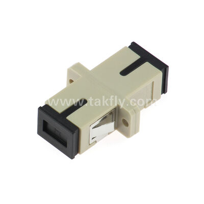 Adaptador de fibra óptica SC: funda de circonio, sin bridas o con bridas dúplex, para funcionamiento SM/MM, -40~85 ℃