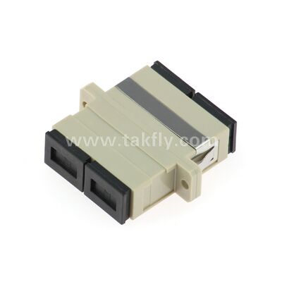 Adaptador de fibra óptica SC: funda de circonio, sin bridas o con bridas dúplex, para funcionamiento SM/MM, -40~85 ℃