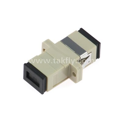 Adaptador de fibra óptica SC: funda de circonio, sin bridas o con bridas dúplex, para funcionamiento SM/MM, -40~85 ℃