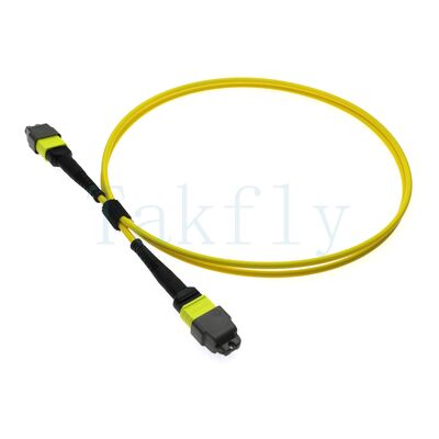 12F MTP(M) MTP(F) Cordón de parche de APC, SM G657A1, 1m, 3.0mm, LSZH Amarillo, Botón insensible a la flexión, baja pérdida