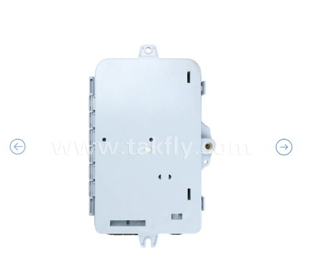 Caja de terminación de fibra óptica FTKS-1805-04A, 4 SC/APC SM SX Adaptador, Pigtail instalado, FTTH FTTx Splicing Distribution Splitting Storage Cable Management Enclosure Montado en la pared