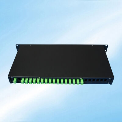 1X16 Dispersor PLC de fibra óptica montado en el bastidor