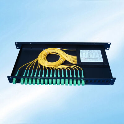 1X16 Dispersor PLC de fibra óptica montado en el bastidor