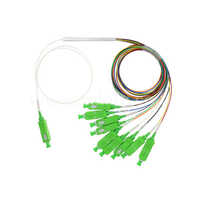 1×9 canal PLC Splitter con fibra de 0,9 mm para redes de distribución óptica FTTH/FTTX