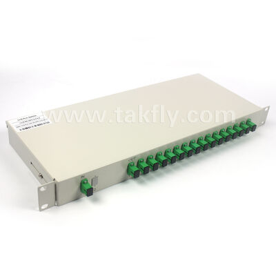 Serie completa de divisores PLC de 1×2 a 1×32: chasis en rack de 1U para oficina central