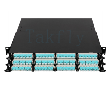 1U 144C Panel de parche MPO de densidad ultra alta   12 ranuras de cassette, 144 núcleos LC, para conexión de MDF/IDF