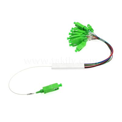 1×N / 2×N PLC Optical Splitter   Mini Steel Tube Package, G657A1, SC/APC Input & Output, para la separación FTTH/PON