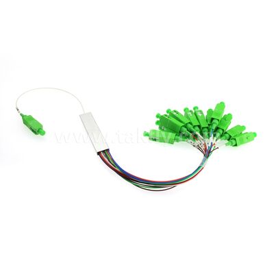 1×N / 2×N PLC Optical Splitter   Mini Steel Tube Package, G657A1, SC/APC Input & Output, para la separación FTTH/PON