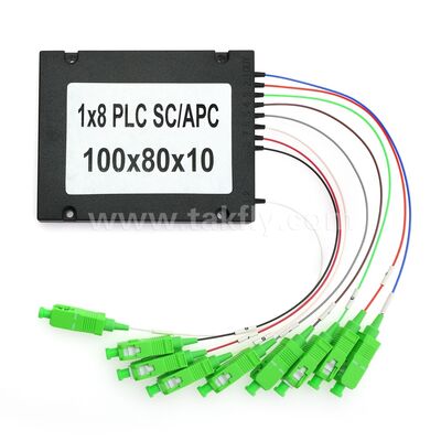 Divisor de fibra PLC - Caja ABS de 900 μm, SM G657A1, SC/APC, para acoplamiento y distribución de señales ópticas en redes PON