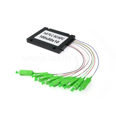 Divisor de fibra PLC - Caja ABS de 900 μm, SM G657A1, SC/APC, para acoplamiento y distribución de señales ópticas en redes PON