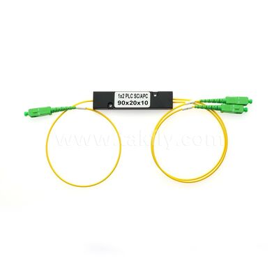 PLC Fiber Splitter ¥ 3.0mm Mini ABS Box, SM G657A1, SC/APC, para el acoplamiento y distribución de señales ópticas en sistemas PON