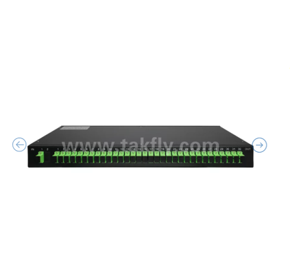 1U Rack Mount PLC Optical Splitter   19" Panel, G657A1 de modo único, SC/APC, para la distribución de señales ópticas