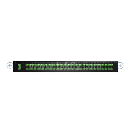 1U Rack Mount PLC Optical Splitter   19" Panel, G657A1 de modo único, SC/APC, para la distribución de señales ópticas
