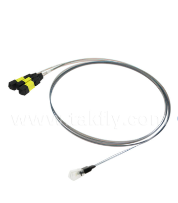 MTP 12CH×3 a 36 canales Fibra de ensamblaje de la matriz 3×12CH conectores MTP a 36CH FAU V-Groove, baja pérdida de inserción, para 1.6T transceptores ópticos y co-empaquetados ópticos (CPO)