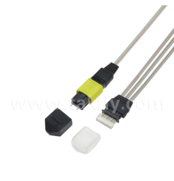 MTP 12CH×3 a 36 canales Fibra de ensamblaje de la matriz 3×12CH conectores MTP a 36CH FAU V-Groove, baja pérdida de inserción, para 1.6T transceptores ópticos y co-empaquetados ópticos (CPO)