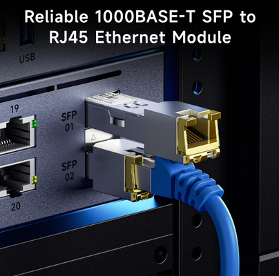 RJ45 Gigabit SFP Module 1000BASE-T Transceptor SFP de cobre con 1.25Gbps y bajo EMI