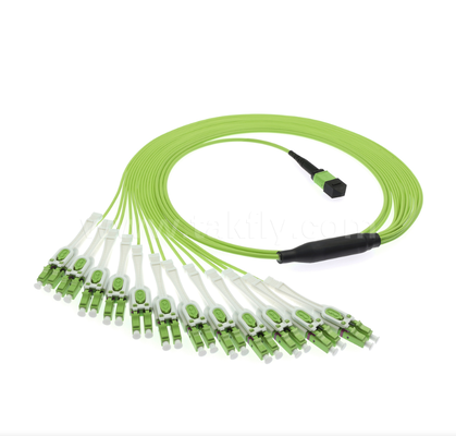 MPO / MTP a LC Uniboot Breakout Patch Cord OM5 Multimodo, 1 × 24, Conectores LC Uniboot que ahorran espacio, para centros de datos de alta densidad y aplicaciones 40G / 100G / 400G