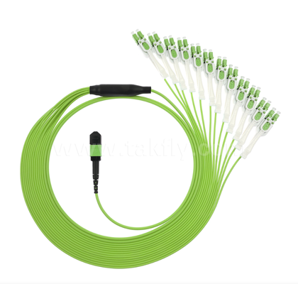 MPO / MTP a LC Uniboot Breakout Patch Cord OM5 Multimodo, 1 × 24, Conectores LC Uniboot que ahorran espacio, para centros de datos de alta densidad y aplicaciones 40G / 100G / 400G