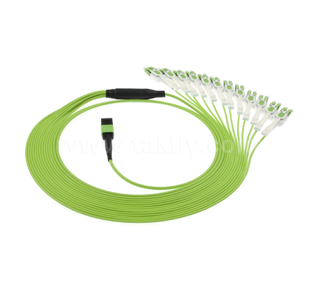 MPO / MTP a LC Uniboot Breakout Patch Cord OM5 Multimodo, 1 × 24, Conectores LC Uniboot que ahorran espacio, para centros de datos de alta densidad y aplicaciones 40G / 100G / 400G
