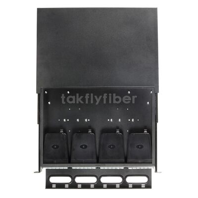 Panel de parches deslizantes Takfly 1U / 2U MTP / MPO de alta densidad de conexión y reproducción a la cinta LC para hasta 192 fibras