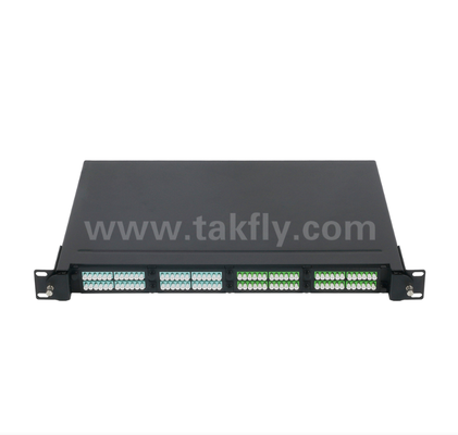1U 19" MPO/MTP Panel de parches de alta densidad 4 ranuras de cassette, montaje en bastidor