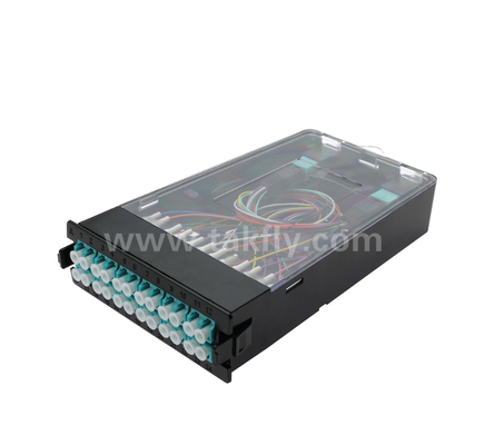 Módulo de casetes pre-terminado TK-HRM-04, 12C/24C, doble modo: LC Pigtail Fusion o MPO-LC Gestión de casetes, enchufe y reproducción para el cableado del centro de datos