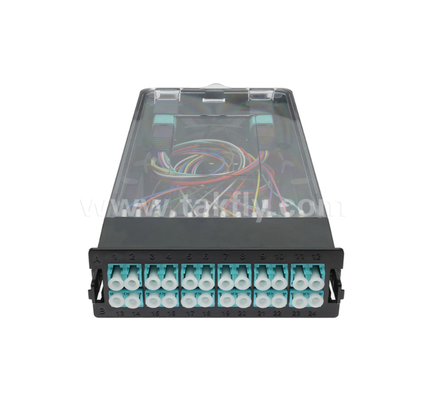 Módulo de casetes pre-terminado TK-HRM-04, 12C/24C, doble modo: LC Pigtail Fusion o MPO-LC Gestión de casetes, enchufe y reproducción para el cableado del centro de datos