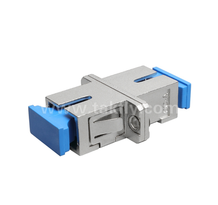 Adaptador de fibra metálica SC Simplex: carcasa metálica duradera, baja pérdida de inserción, resistente a altas y bajas temperaturas, para conexiones de cable a cable y de cable a equipo de fibra óptica